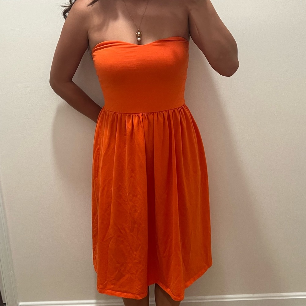Orange midi dress !!!